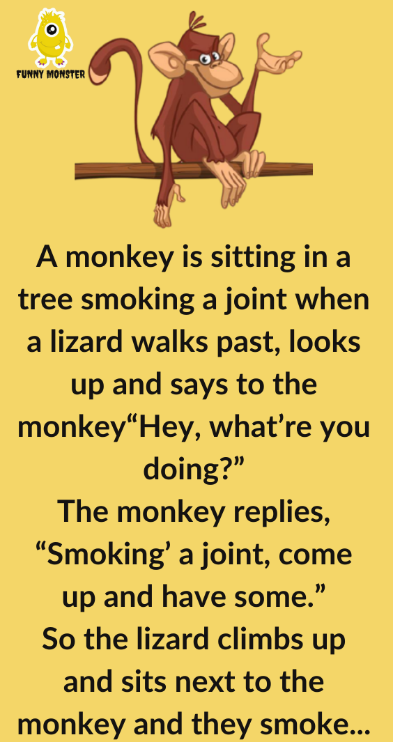 A Monkey Is Sitting In A Tree - Funny Monster