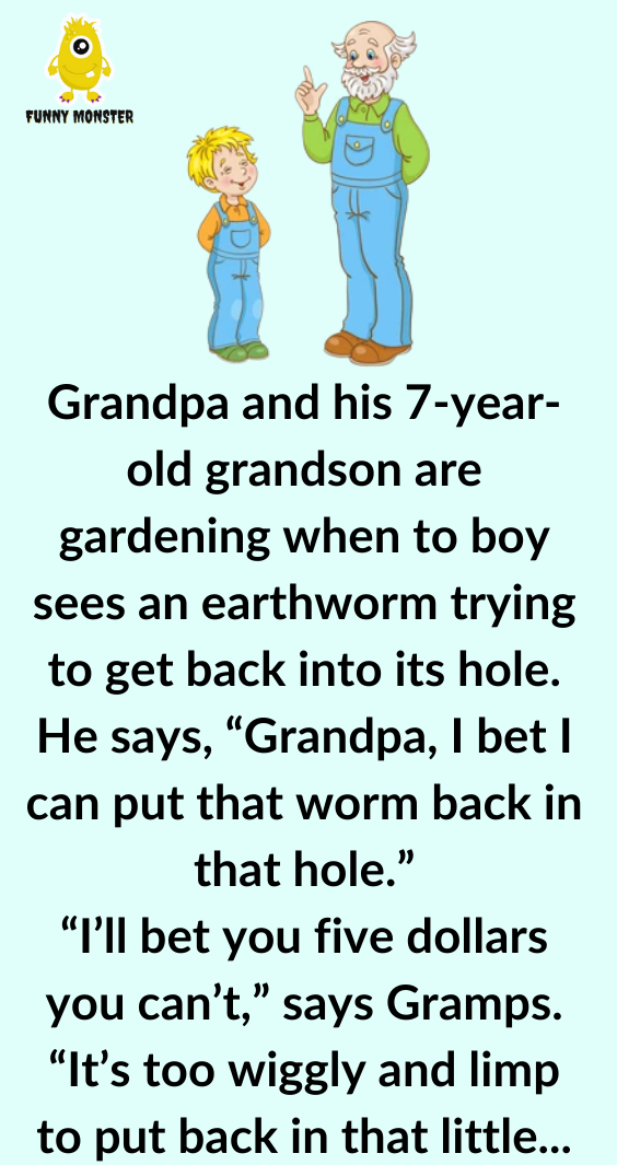 Grandpa And 7-Year-Old Grandson - Funny Monster